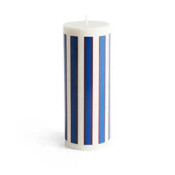 Column Candle blokklys large 25 cm - Off white-brown-blue - HAY