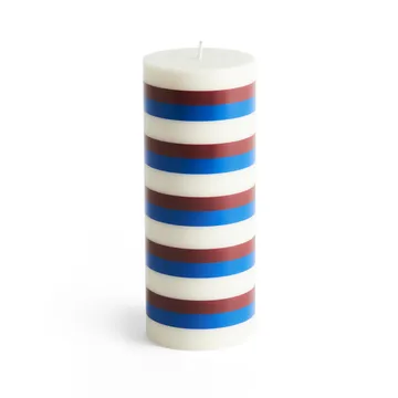 Column Candle blokklys medium 20 cm - Off white-brown-blue - HAY