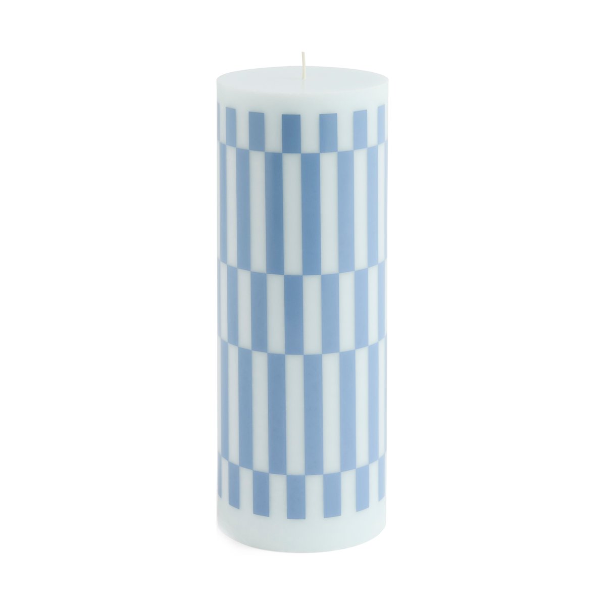 HAY Column Candle kubbelys large 25 cm Light blue-dusty blue check