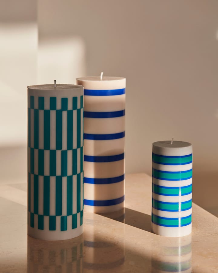 Column Candle kubbelys large 25 cm, Light grey-green HAY