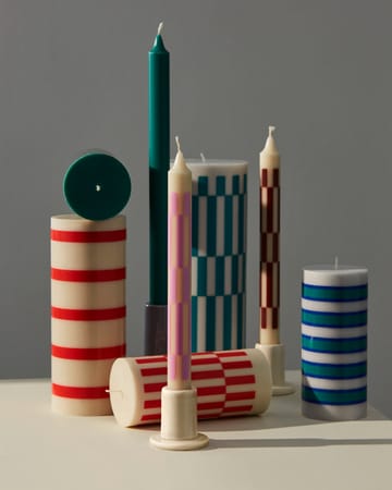 Column Candle kubbelys large 25 cm - Light grey-green - HAY