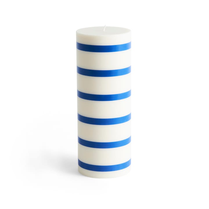 Column Candle kubbelys large 25 cm - Off white-blue - HAY