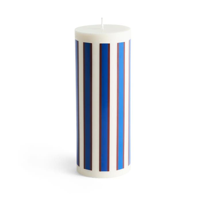 Column Candle kubbelys large 25 cm - Off white-brown-blue - HAY
