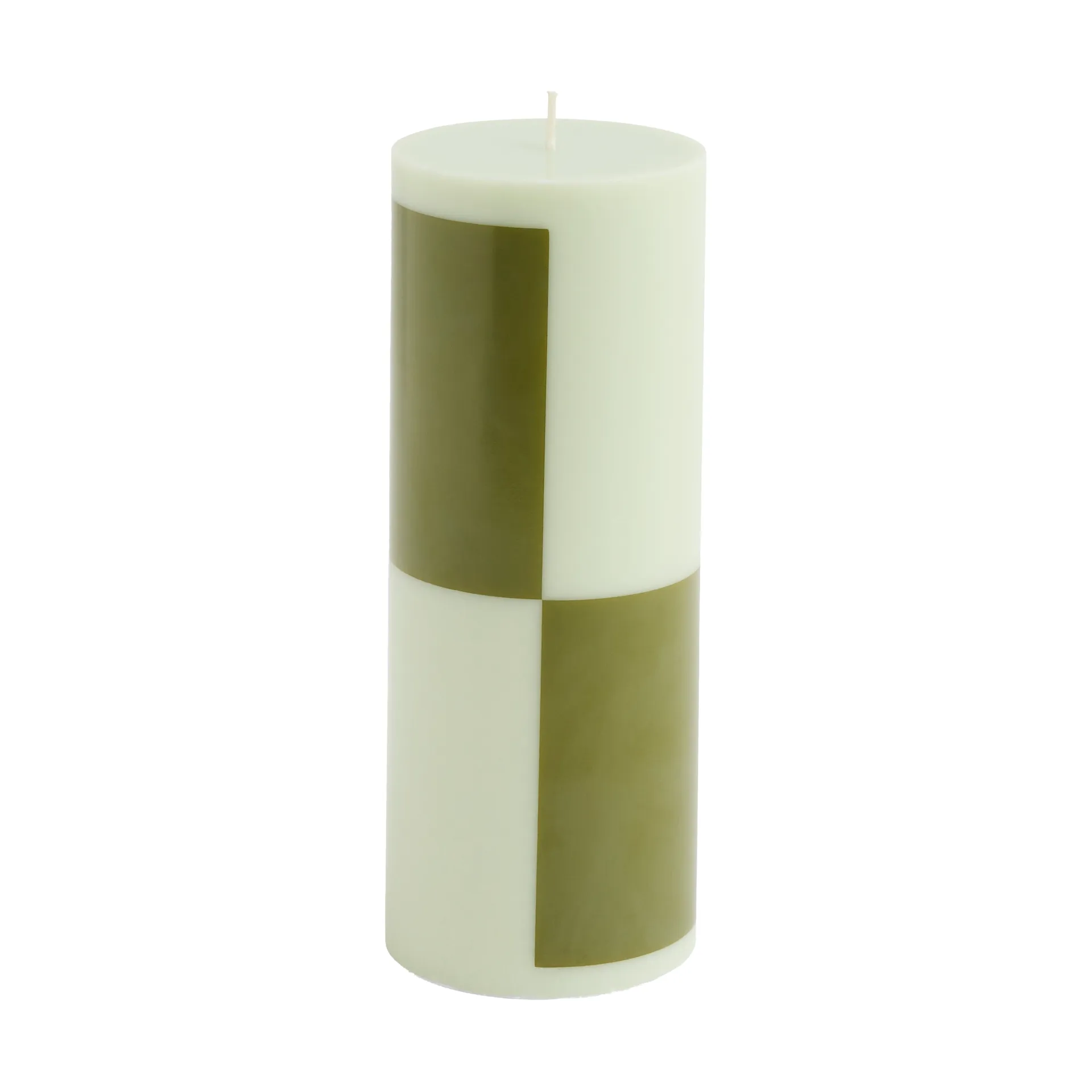 Column Candle kubbelys medium 20 cm, Light green-army green HAY