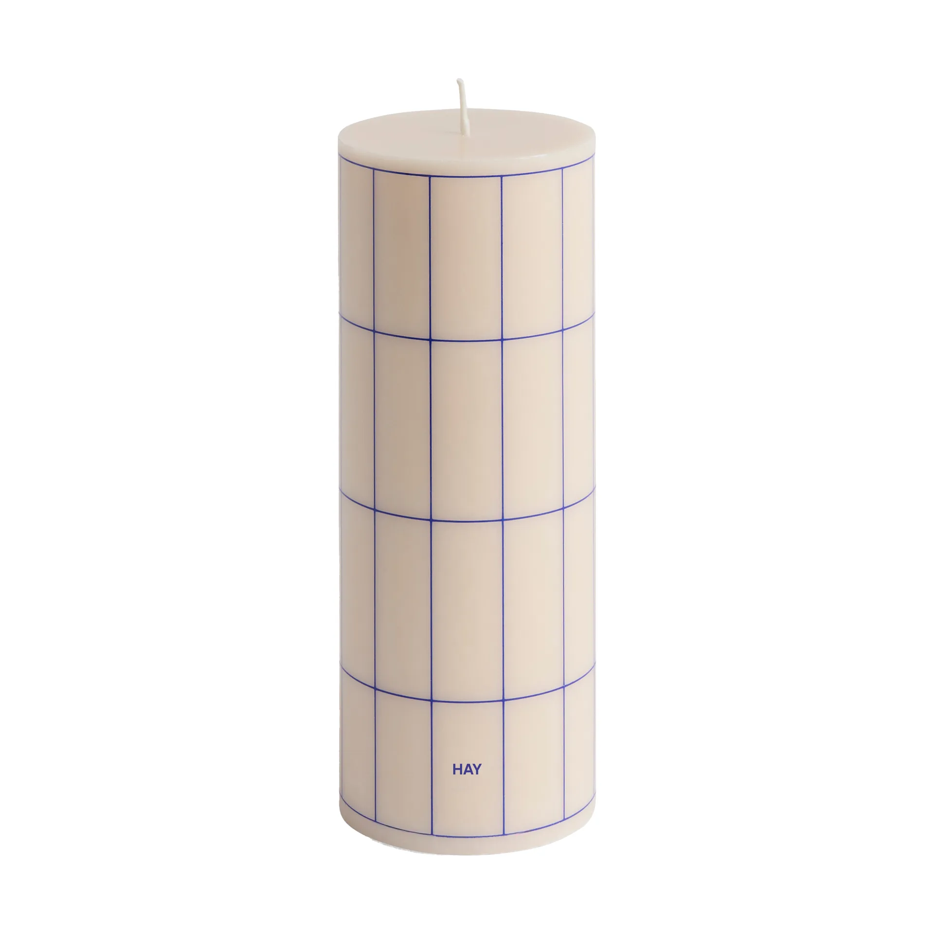 Column Candle kubbelys medium 20 cm, Off white-blue grid check HAY
