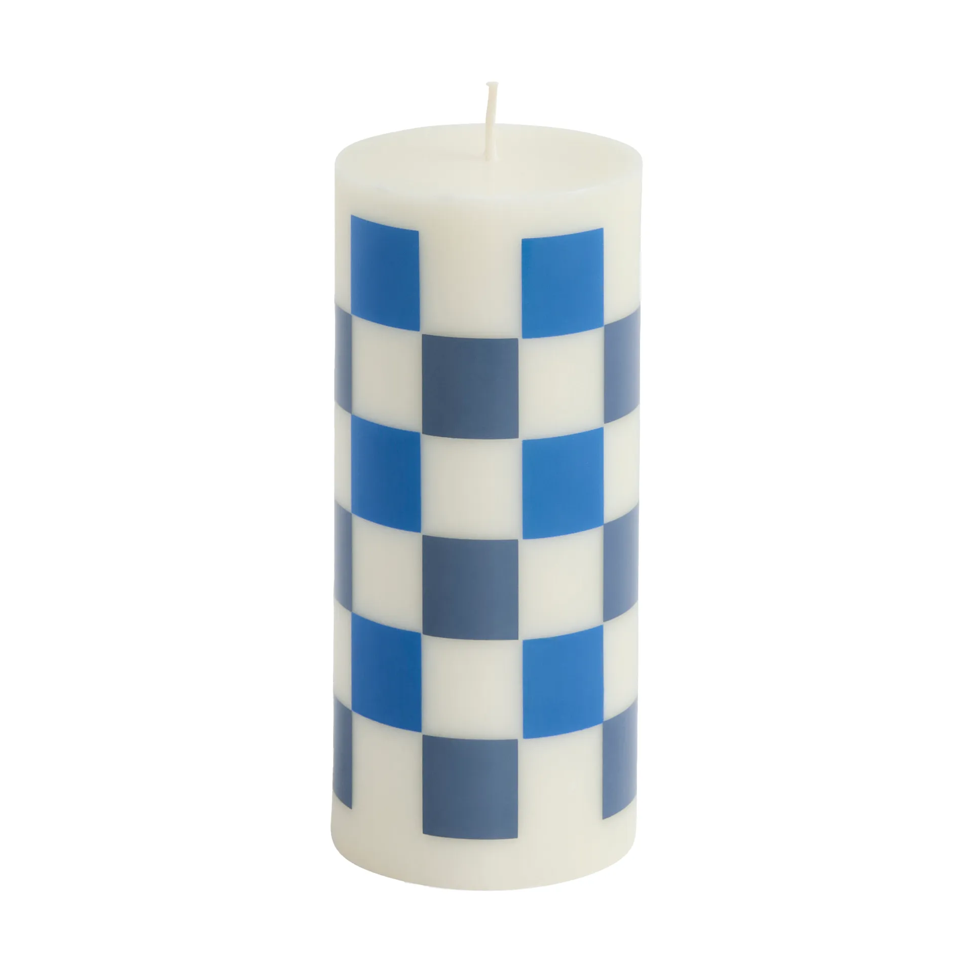 Column Candle kubbelys small 15 cm, Off white-blues HAY