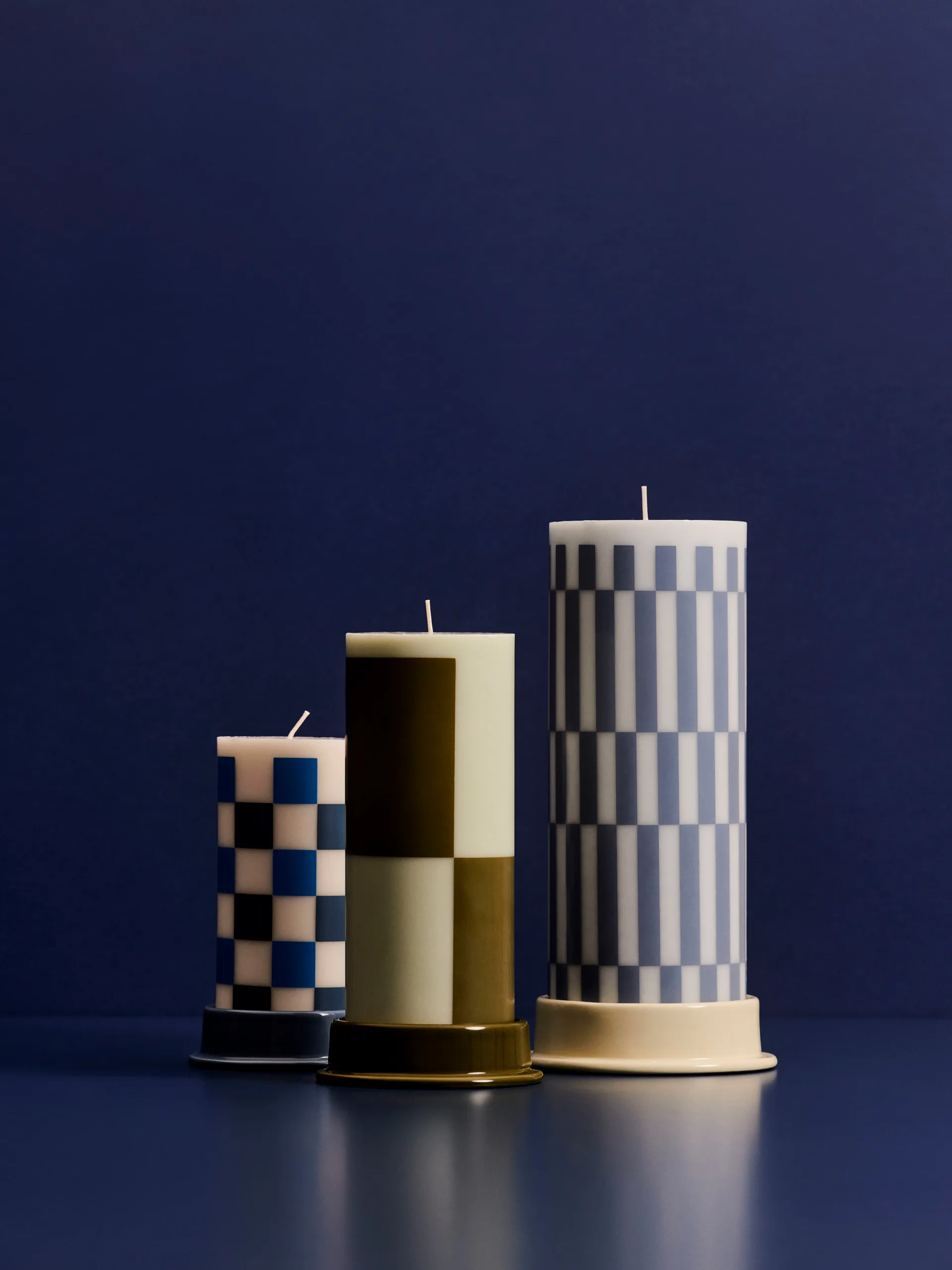 Column Candleholder lyslykt L 12,8 cm, Lime white HAY