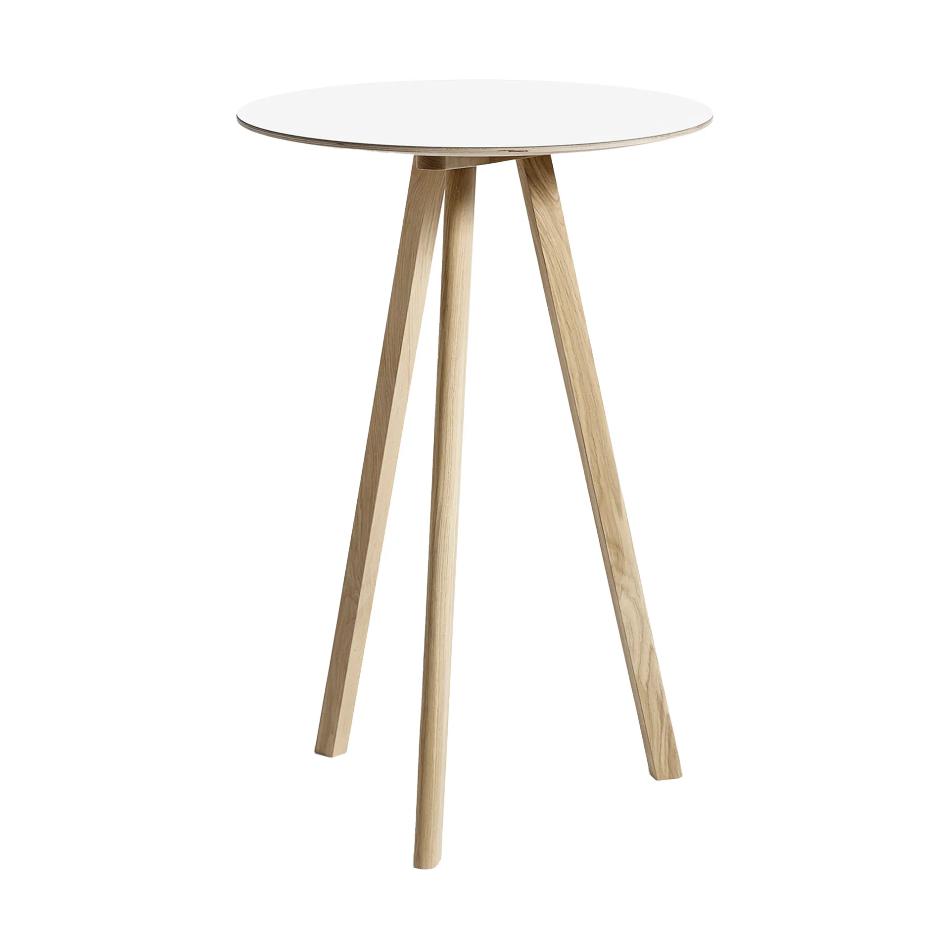 CPH20 2.0 barbord Ø70 cm, White laminat-lakkert eik HAY