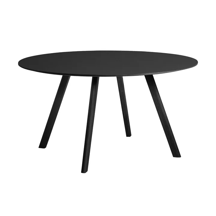 CPH25 2.0 spisebord Ø140 cm - Black laminate-black lacquered oak - HAY