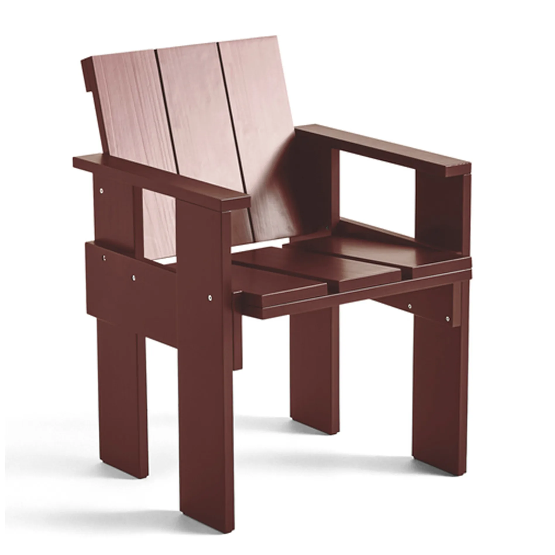 Crate Dining Chair stol med armlener, Iron red HAY