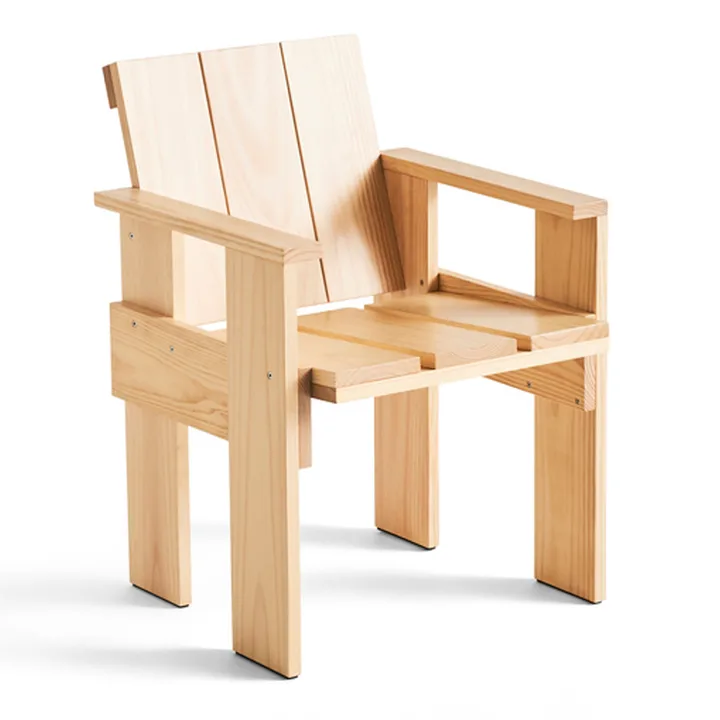 Crate Dining Chair stol med armlener - Water-based lacquered pinewood - HAY
