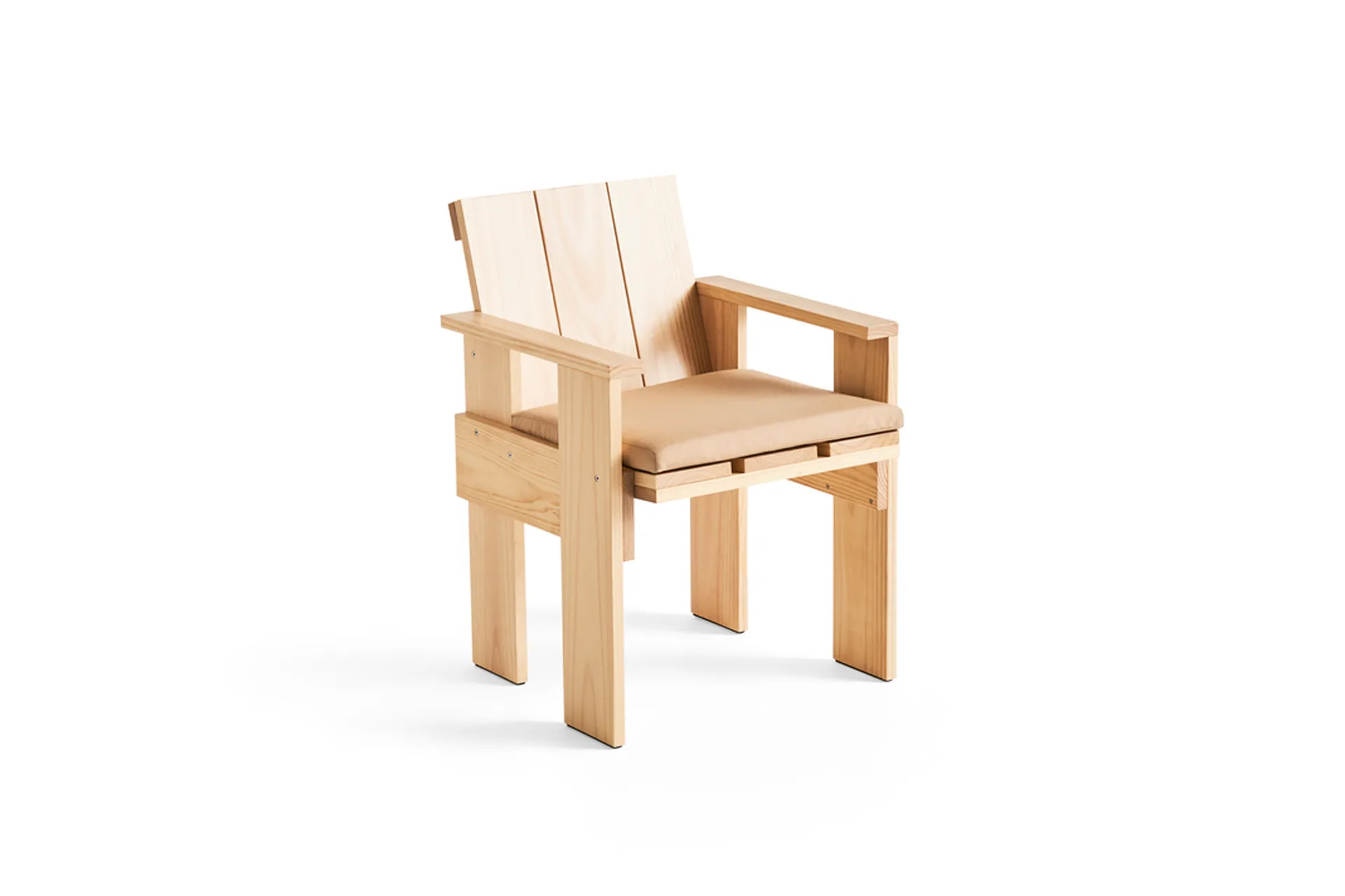 Crate Dining Chair stol med armlener, Water-based lacquered pinewood HAY