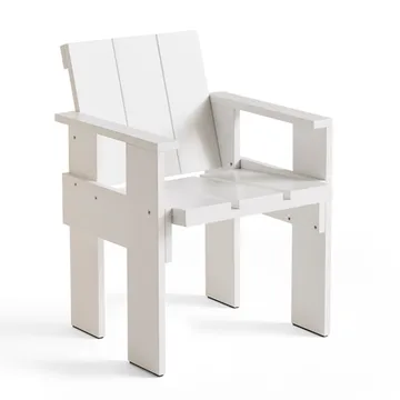 Crate Dining Chair stol med armlener - White - HAY