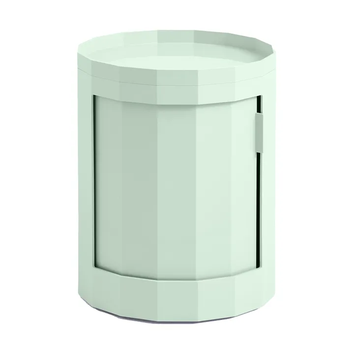 Facet Cabinet low sidebord føtter/hjul 49 cm - Soft mint - HAY