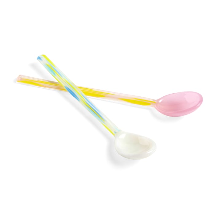 Flat glasskje 2-stk. - Light pink-white - HAY