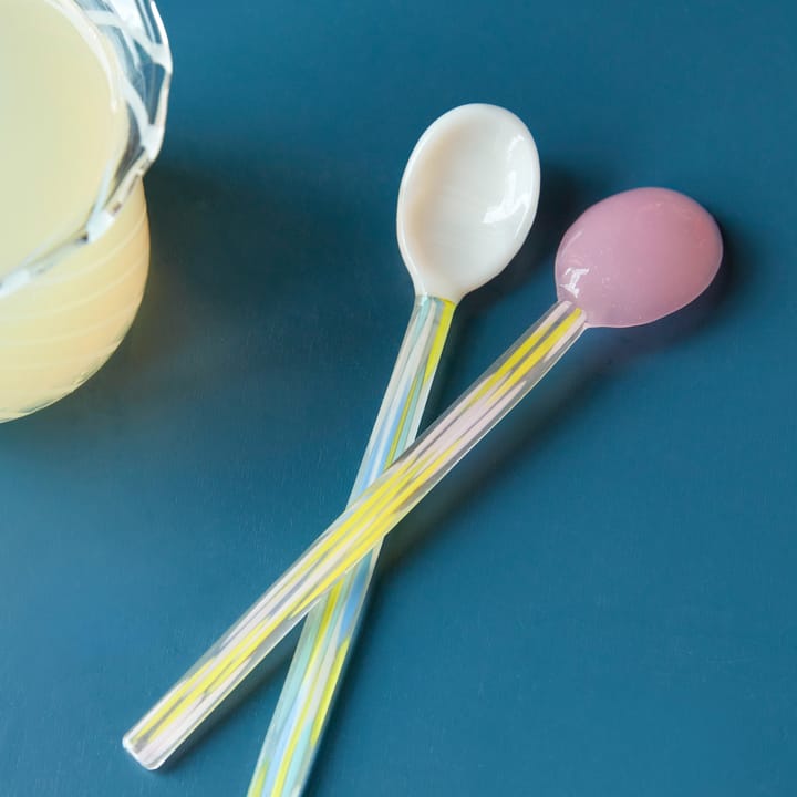 Flat glasskje 2-stk. - Light pink-white - HAY