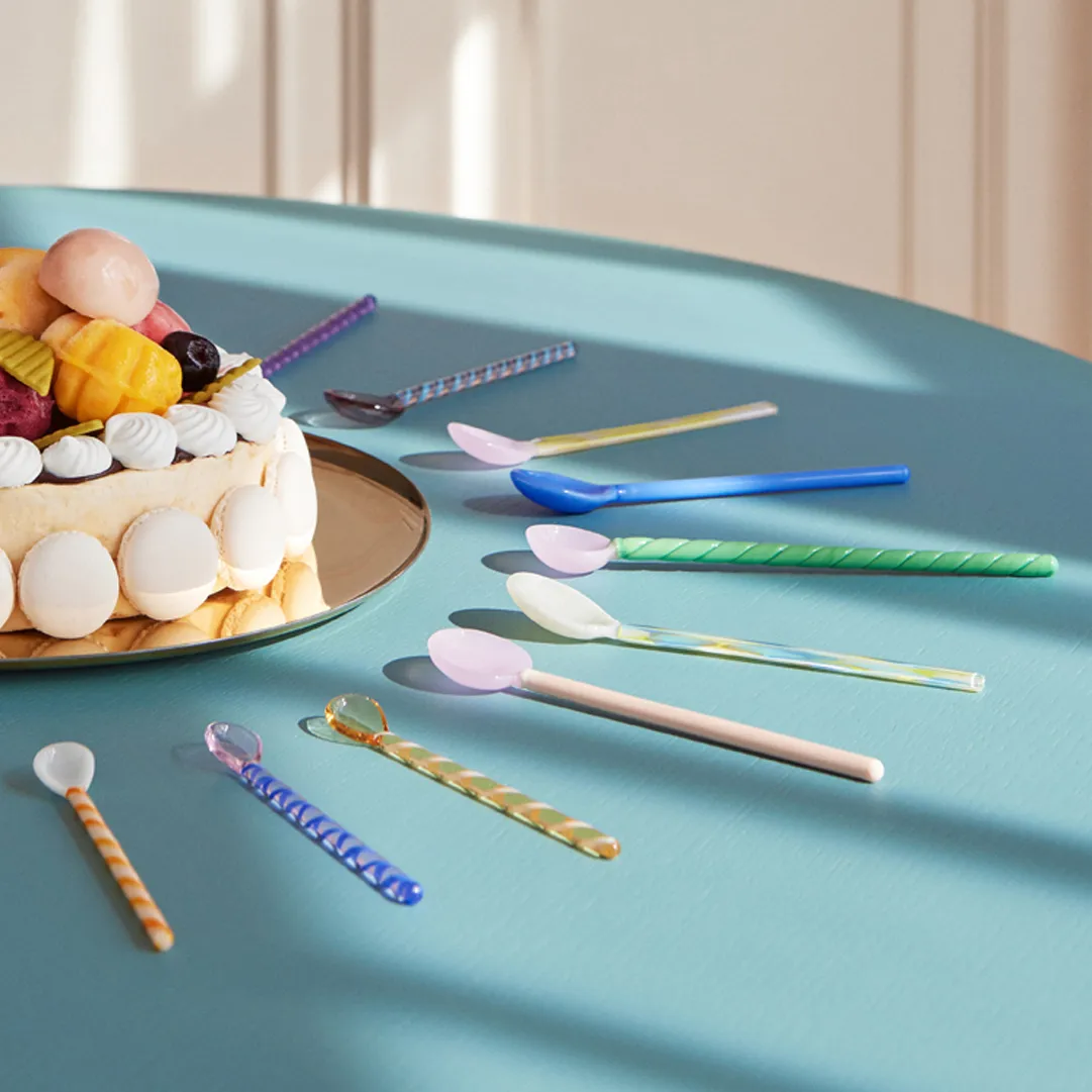 Flat glasskje 2-stk., Light pink-white HAY