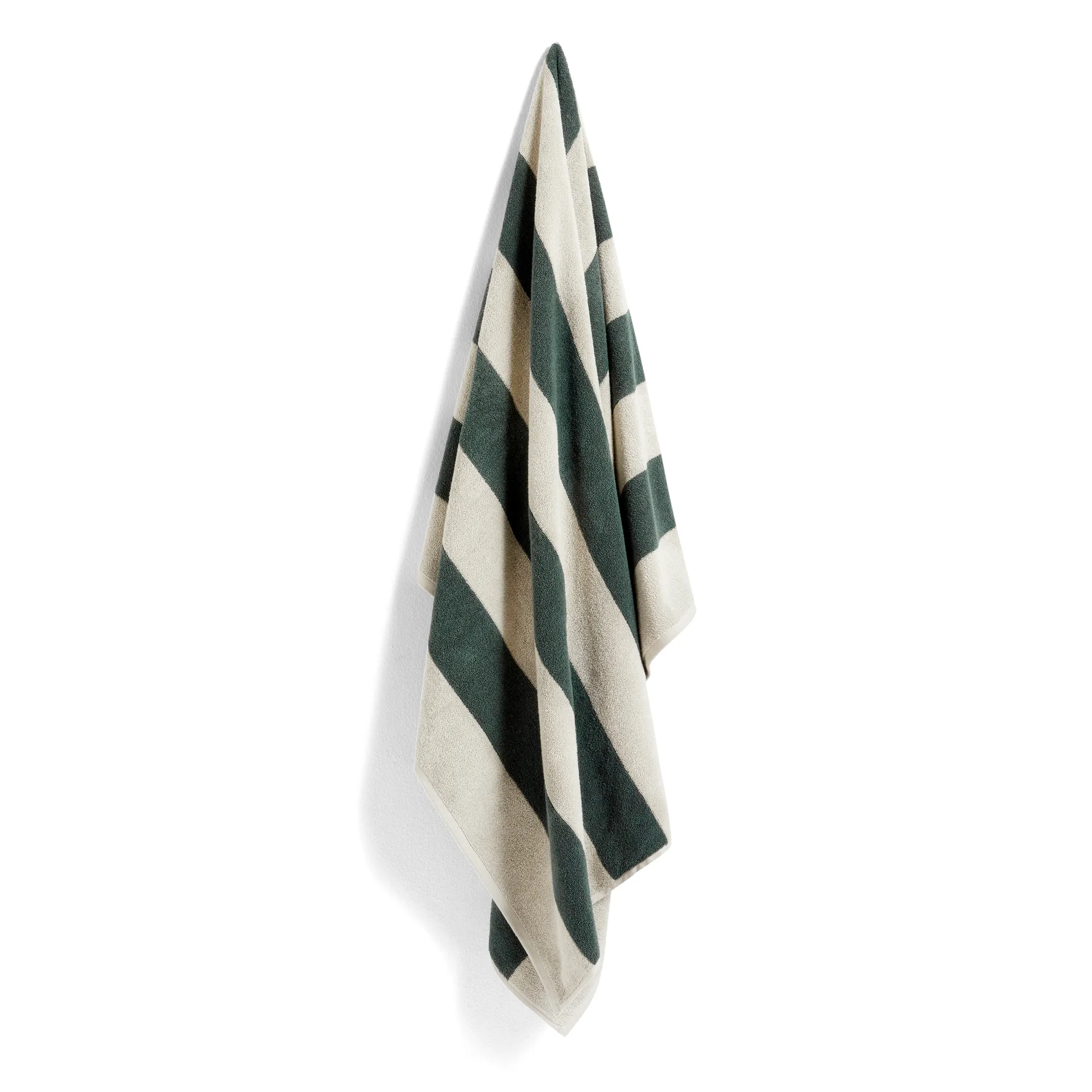 Frotté Stripe badehåndkle 100x150 cm, Dark green HAY
