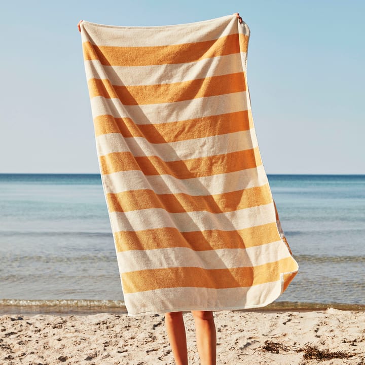 Frotté Stripe badehåndkle 100x150 cm, Warm yellow HAY