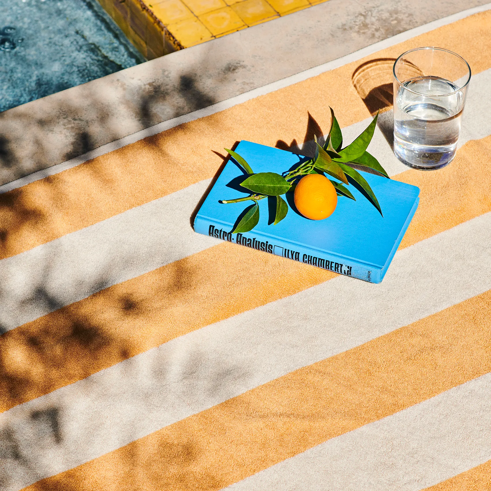 Frotté Stripe badehåndkle 100x150 cm, Warm yellow HAY