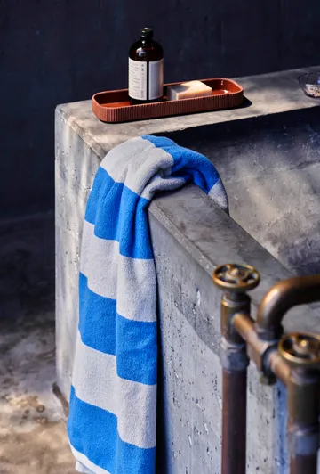 Frotté Stripe håndkle 50 x 100 cm - Blå - HAY