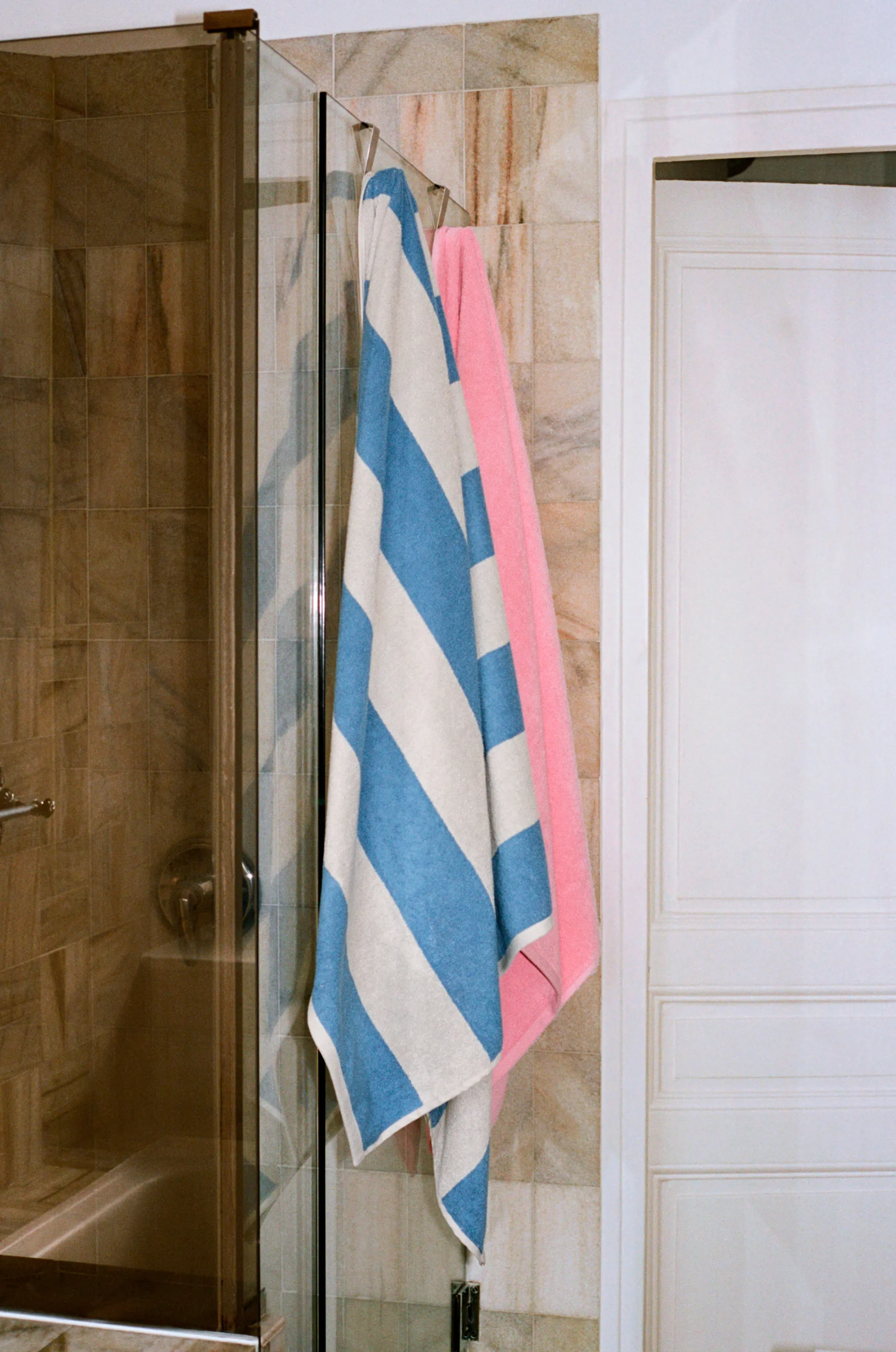 Frotté Stripe håndkle 50 x 100 cm, Blå HAY