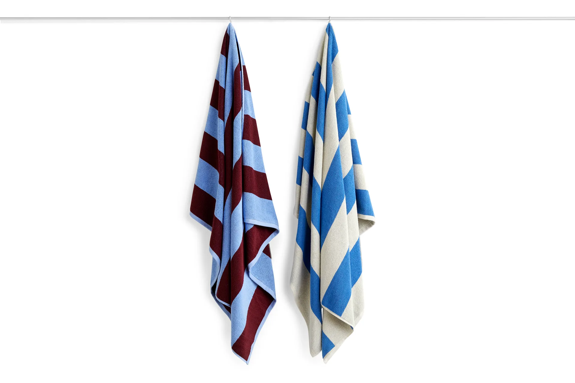 Frotté Stripe håndkle 50 x 100 cm, Blå HAY