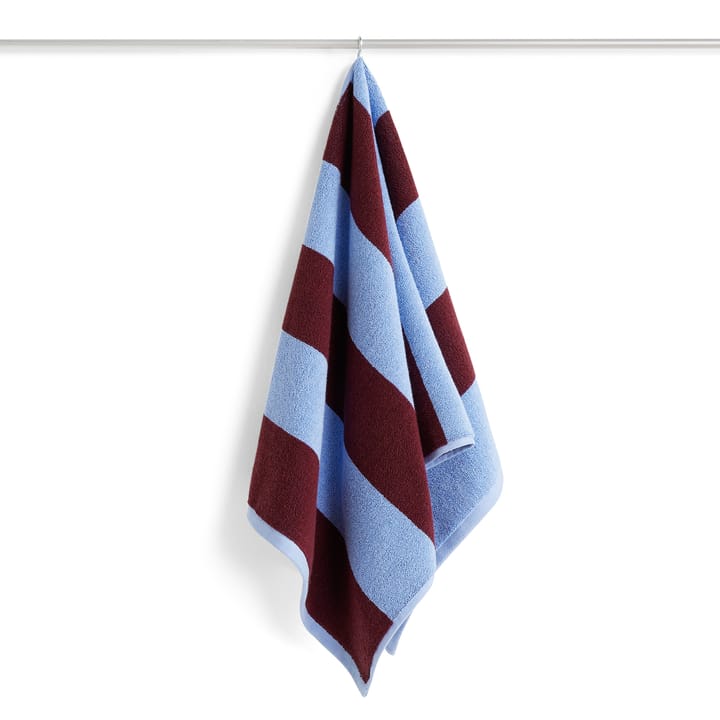 Frotté Stripe håndkle 50 x 100 cm, Bordeaux-Sky blue HAY