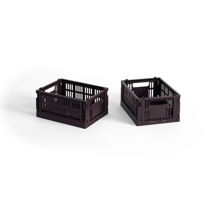 HAY Colour Crate Mini 13x17 cm 2-pakning - Bordeaux - HAY