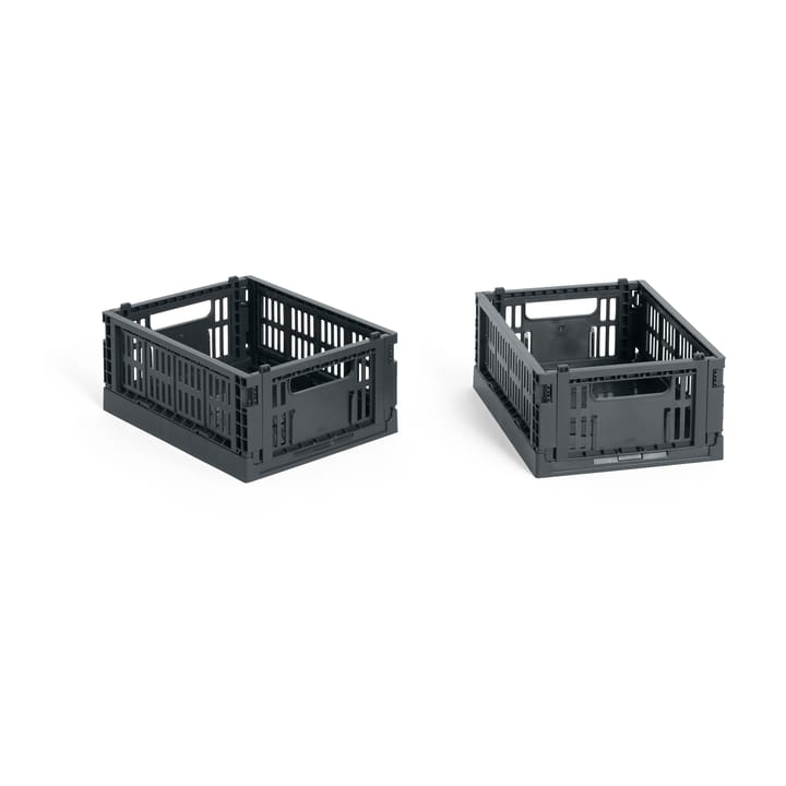 HAY Colour Crate Mini 13x17 cm 2-pakning - Charcoal - HAY