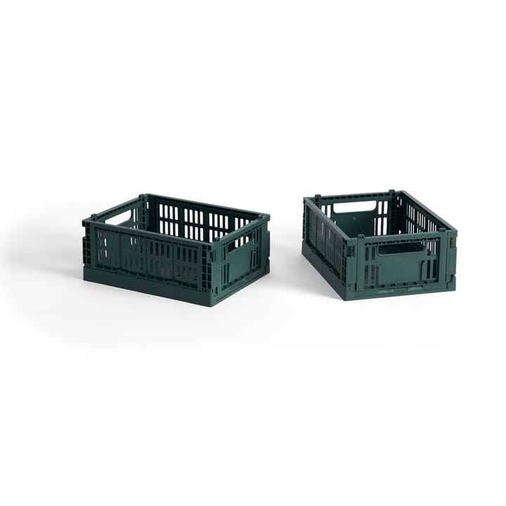 HAY Colour Crate Mini 13x17 cm 2-pakning - Dark green - HAY