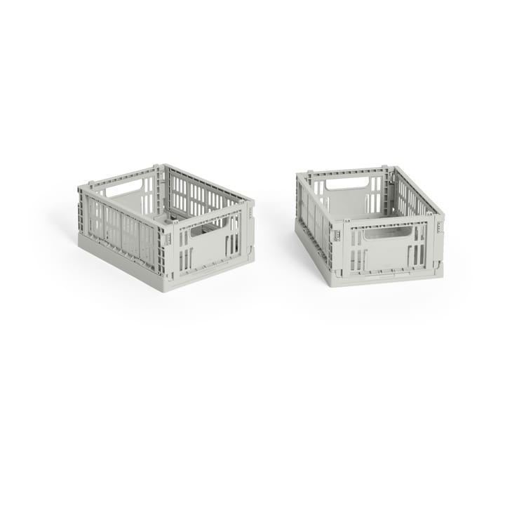 HAY Colour Crate Mini 13x17 cm 2-pakning - Grey - HAY