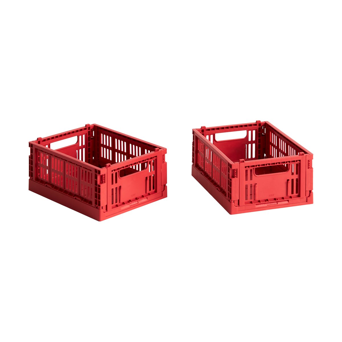 HAY - Sett med 2 Colour Crate Mini Oppbevaringskasser (Rød)