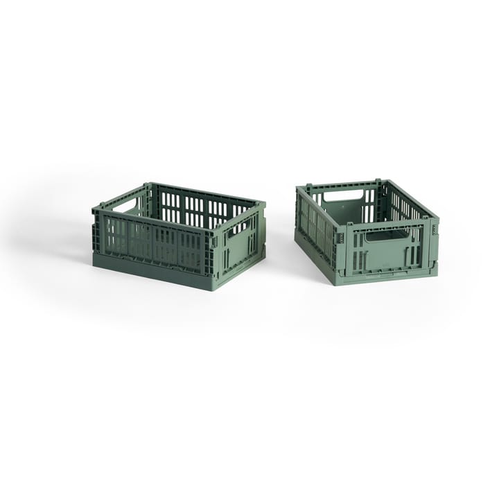 HAY Colour Crate Mini 13x17 cm 2-pakning - Sage green - HAY