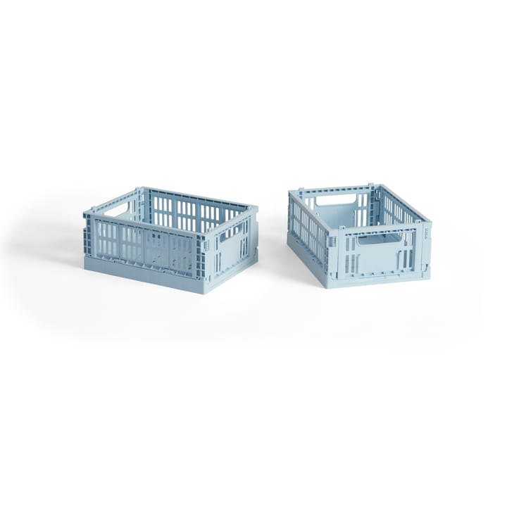 HAY Colour Crate Mini 13x17 cm 2-pakning - Soft blue - HAY