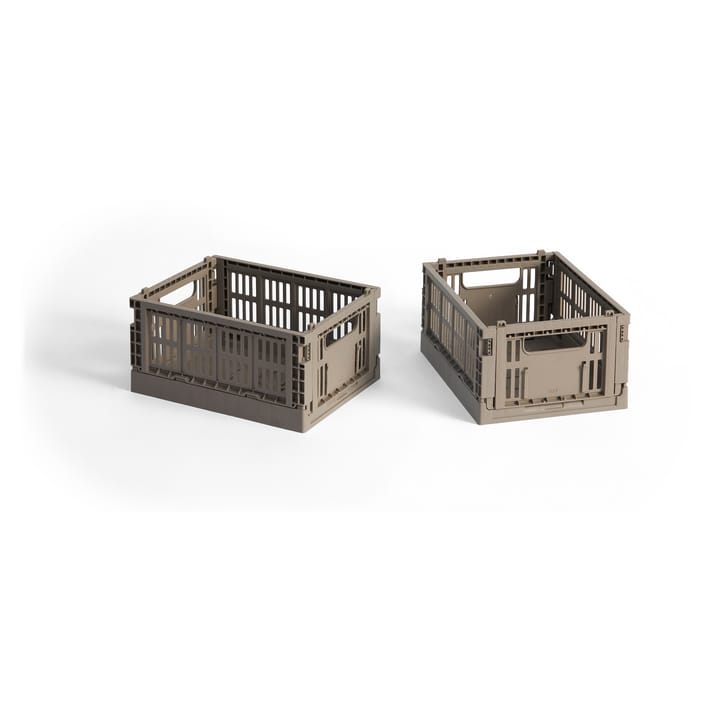 HAY Colour Crate Mini 13x17 cm 2-pakning - Warm grey - HAY
