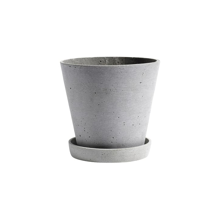 HAY Flowerpot with saucer krukke XL Ø21.5 cm - Grå - HAY