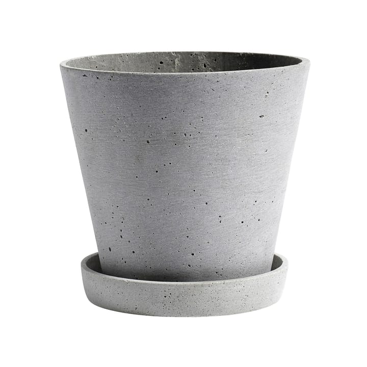 HAY Flowerpot with saucer krukke XXXL Ø34 cm - Grå - HAY