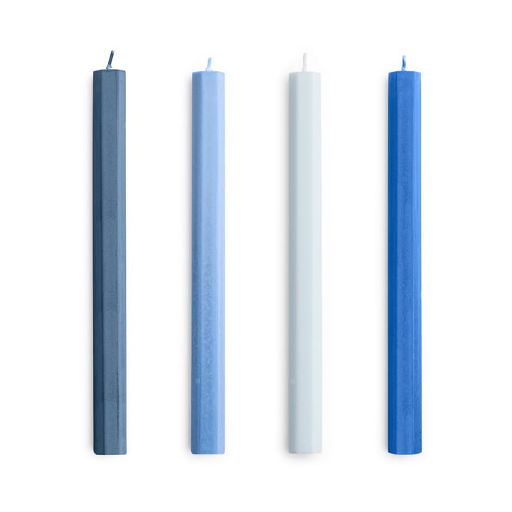 Hexagon Candle lys mix 4-pack - Blues - HAY