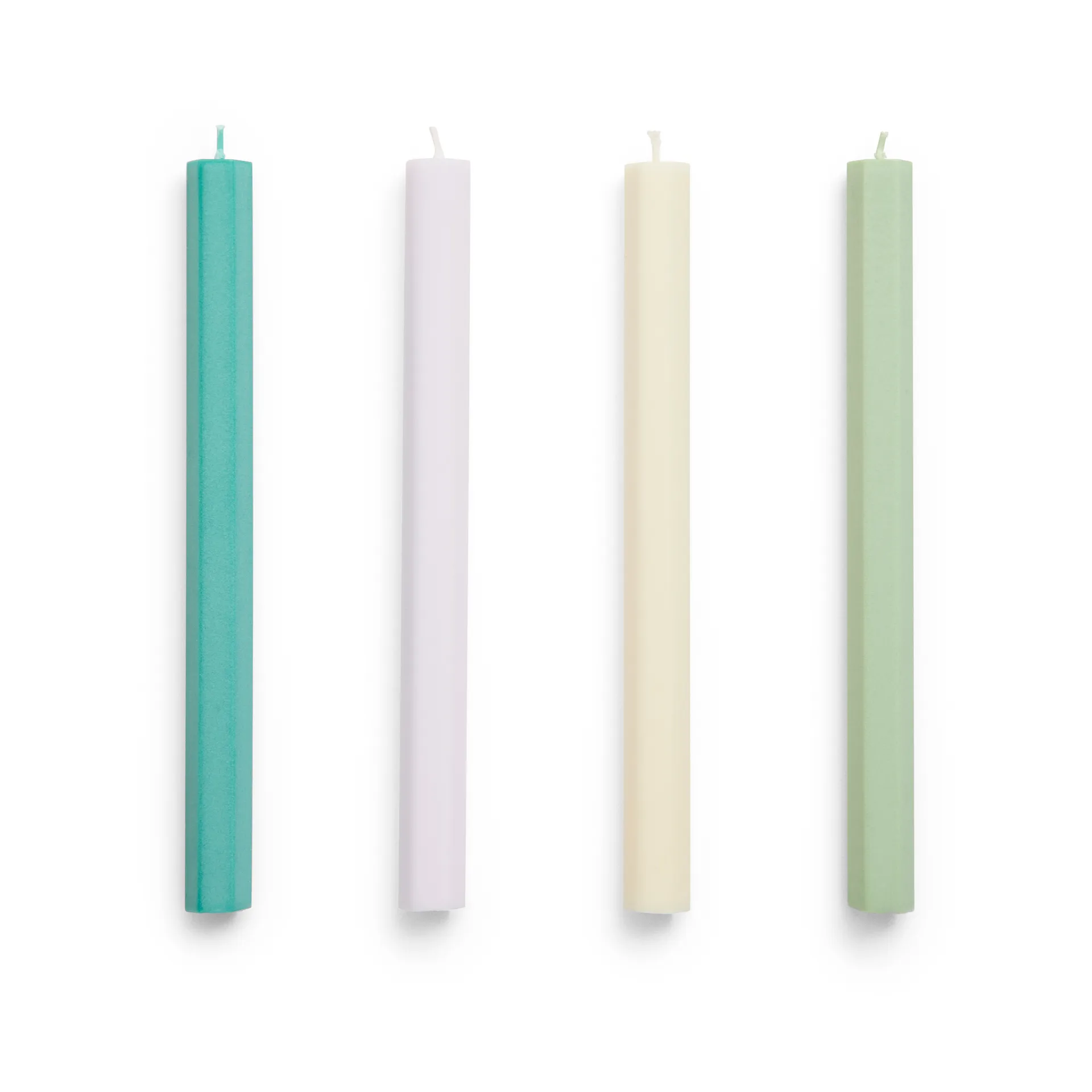 Hexagon Candle lys mix 4-pack, Pastel HAY