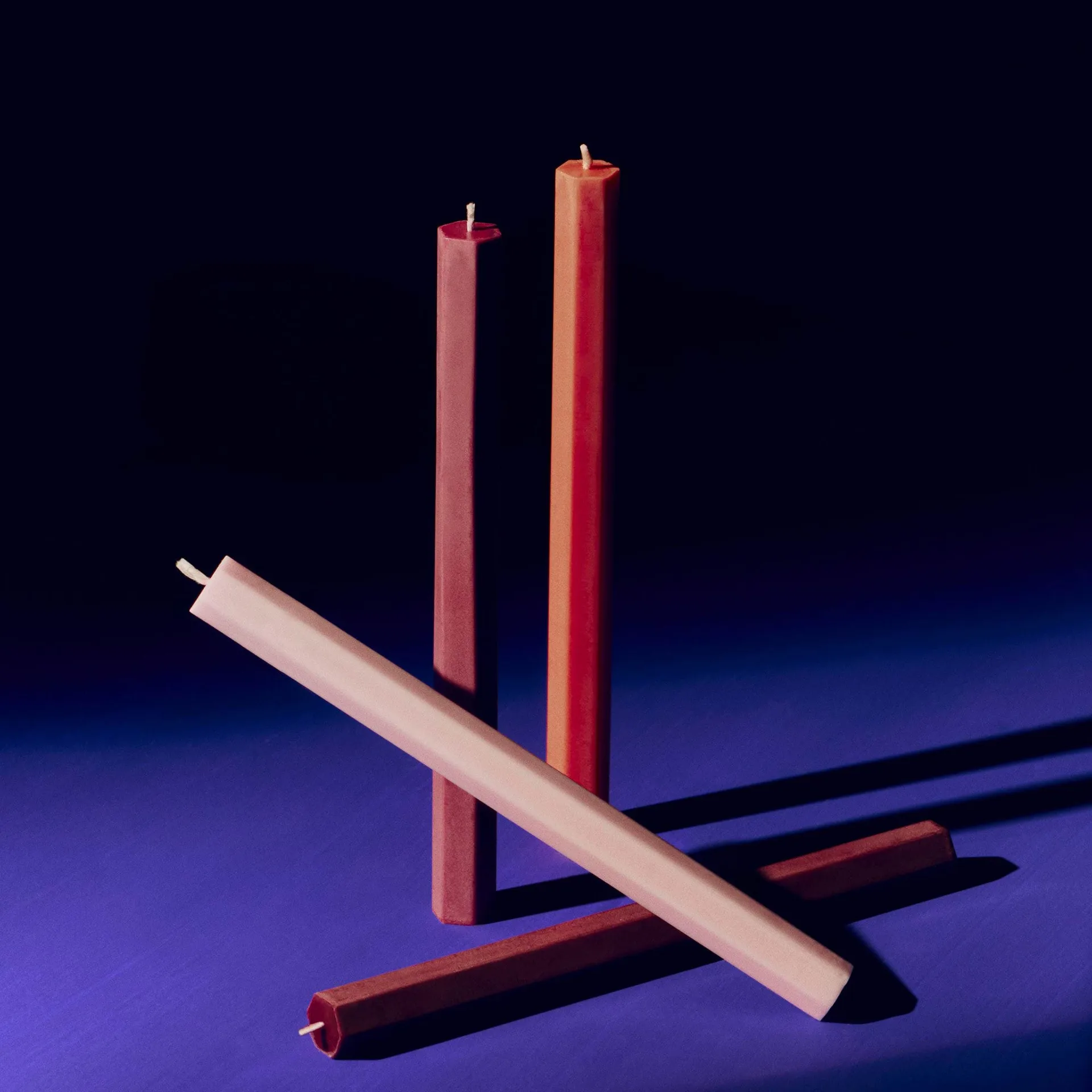 Hexagon Candle lys mix 4-pakning, Berry HAY