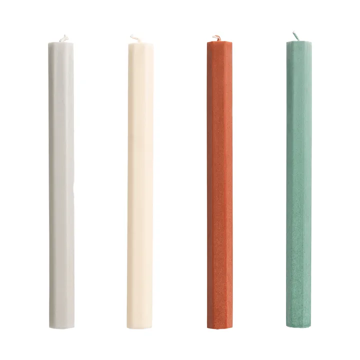 Hexagon Candle lys mix 4-pakning - Forest - HAY
