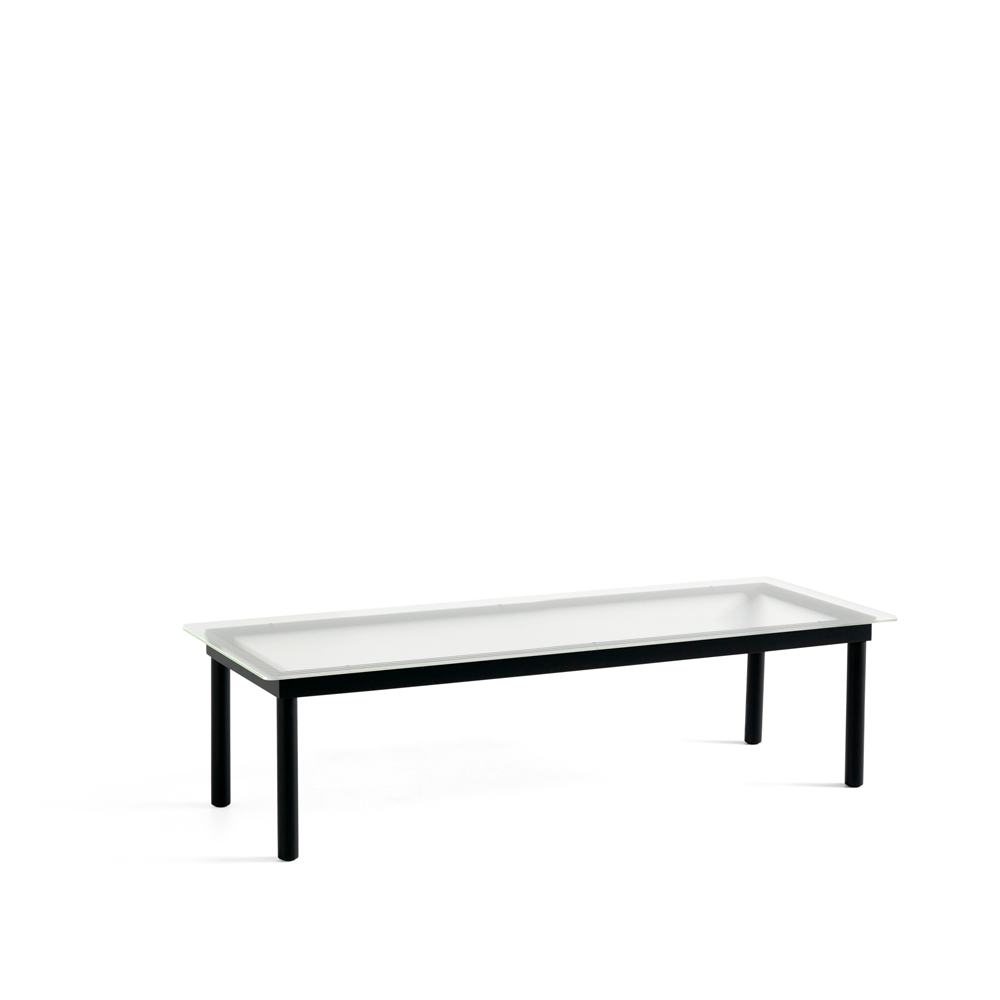 Bilde av HAY Kofi sofabord Black oak-ribbed glass 50 cm