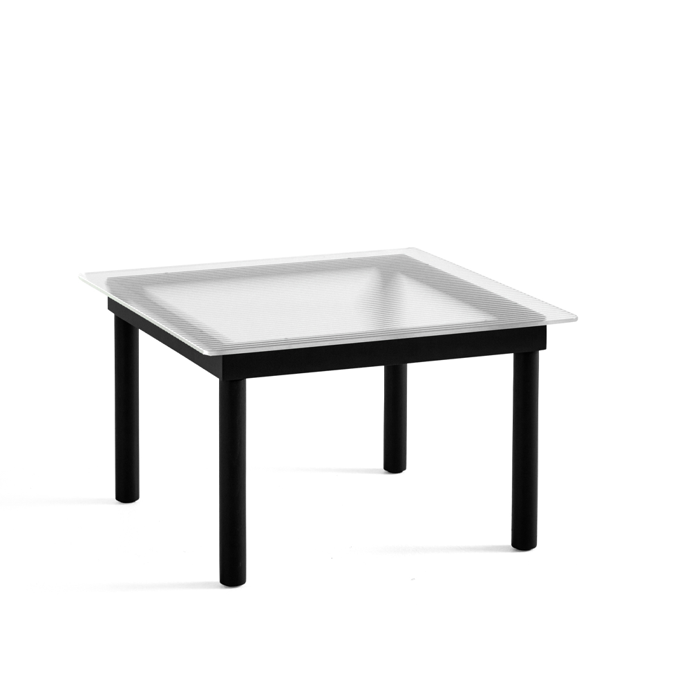 Bilde av HAY Kofi sofabord Black oak-ribbed glass 60 cm