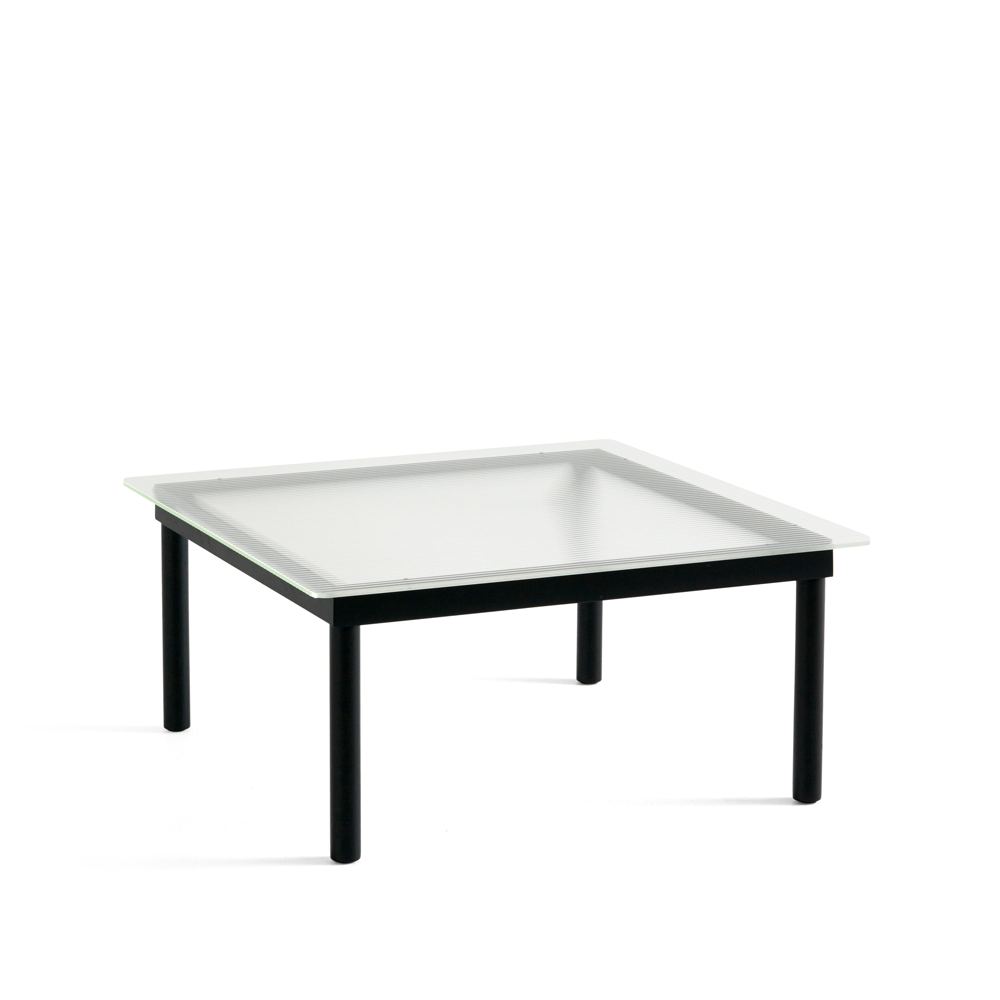 Bilde av HAY Kofi sofabord Black oak-ribbed glass 80 cm