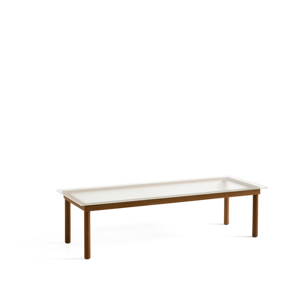 Bilde av HAY Kofi sofabord Walnut-ribbed glass 50 cm