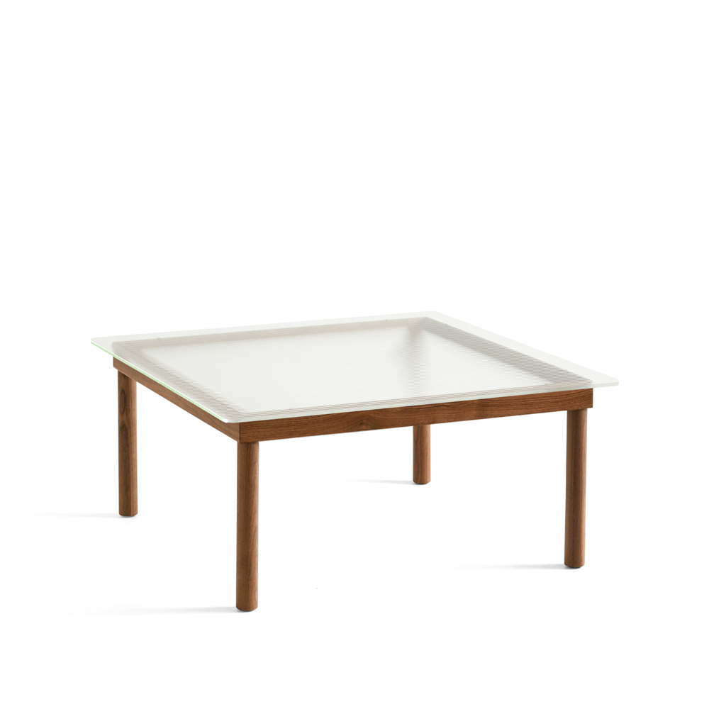 Bilde av HAY Kofi sofabord Walnut-ribbed glass 80 cm