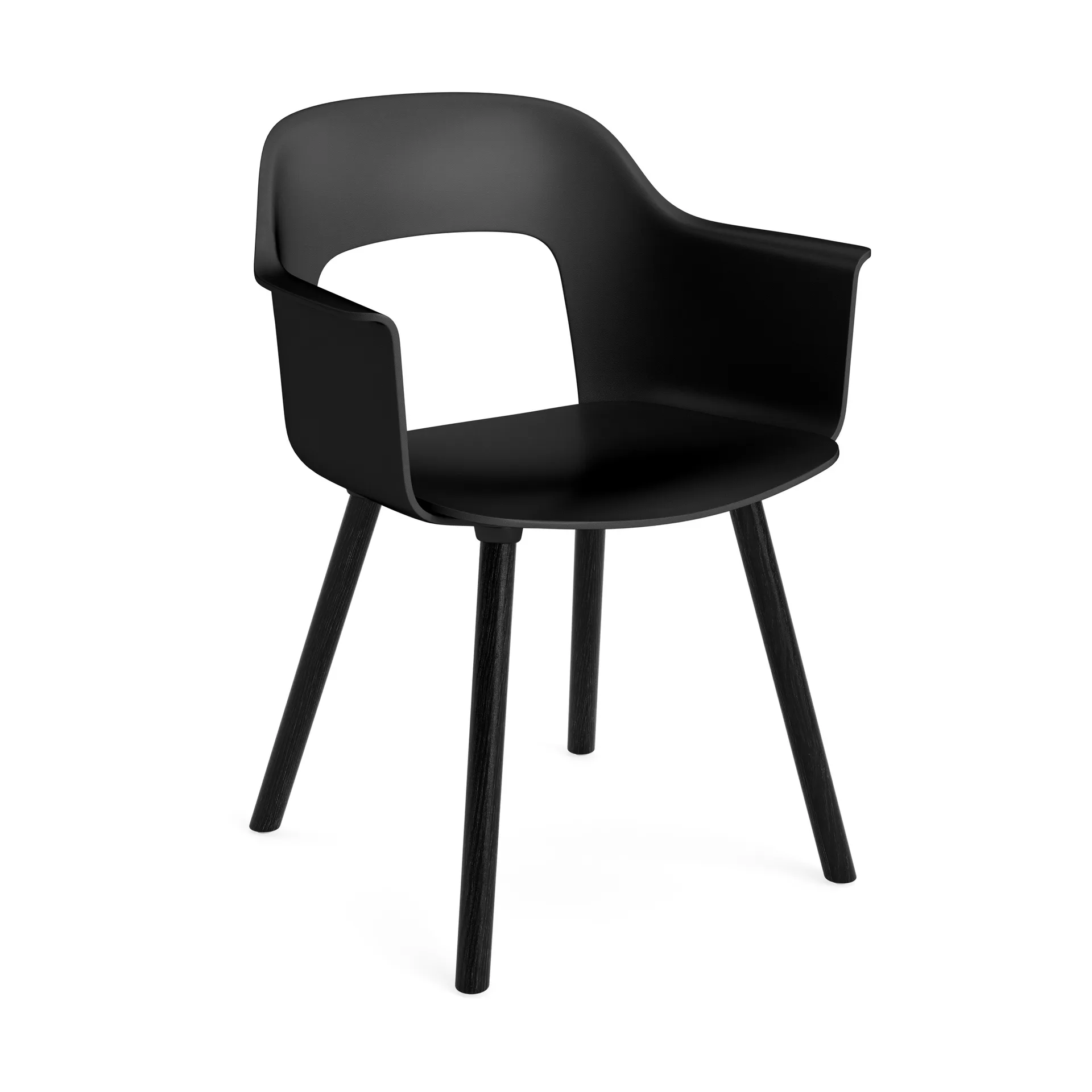 Layout Armchair 211 karmstol, Black-svartlakkert eik HAY