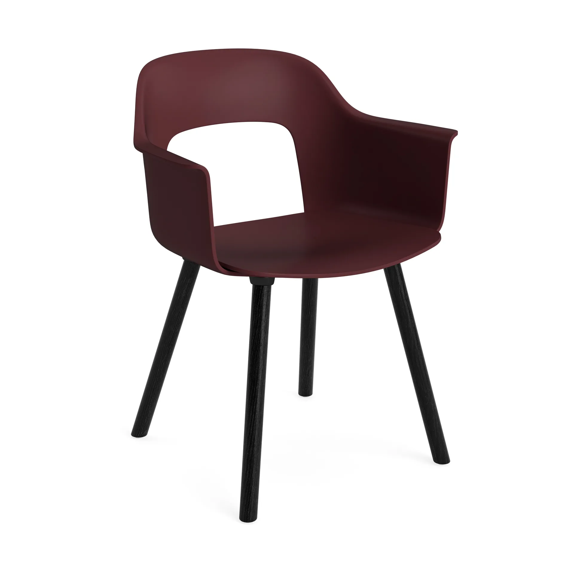 Layout Armchair 211 karmstol, Bordeaux-svartlakkert eik HAY
