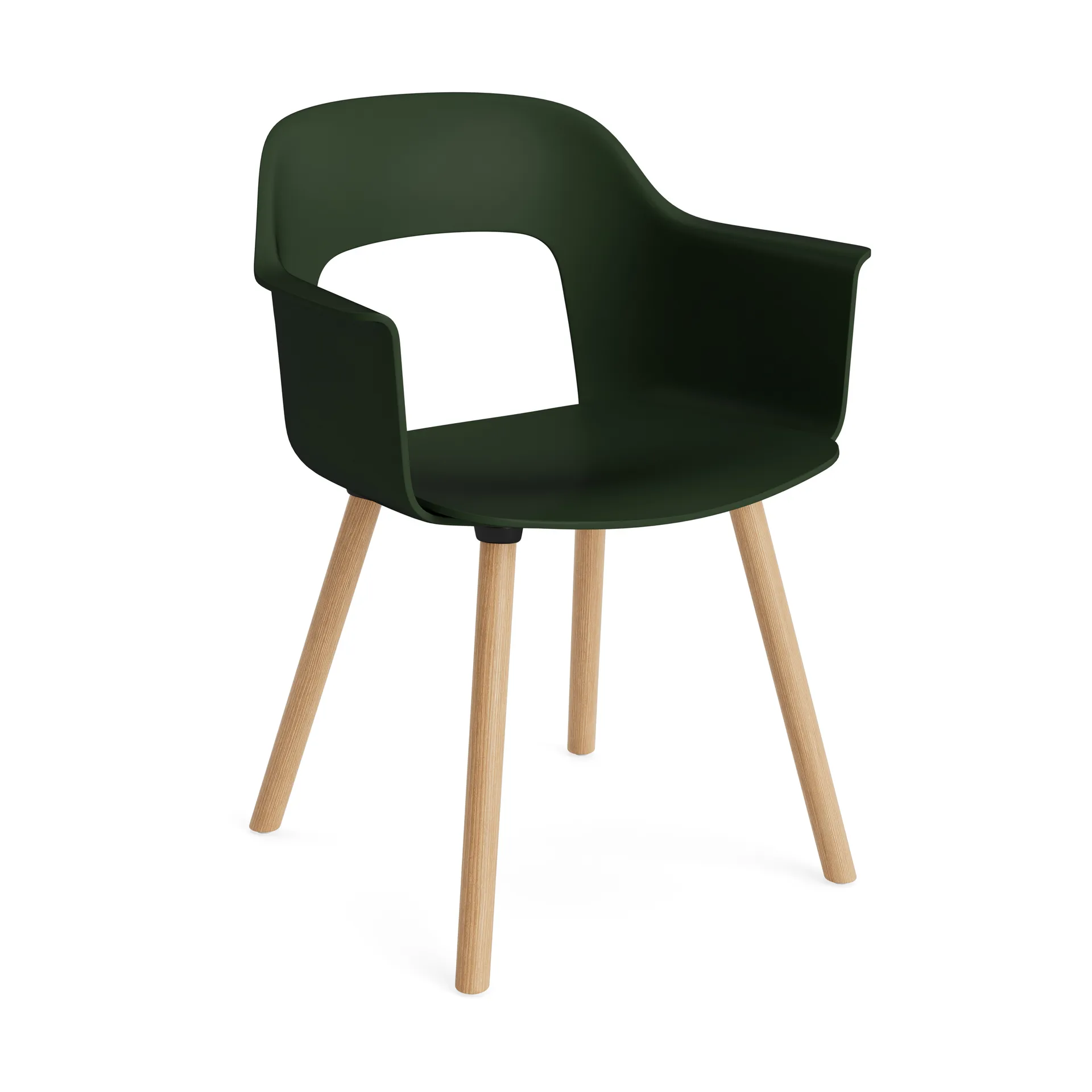 Layout Armchair 211 karmstol, Bottle green-lakkert eik HAY